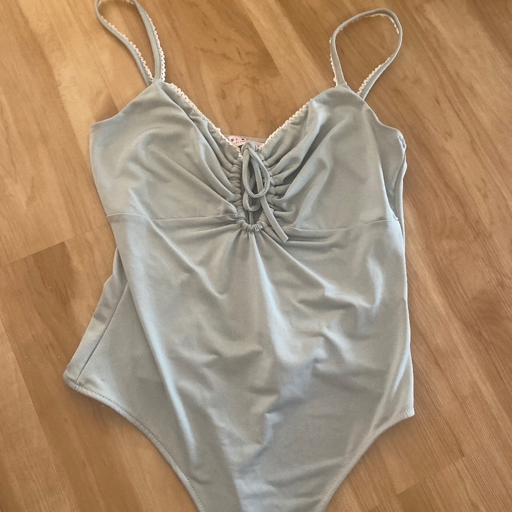 Teal tank bodysuit
